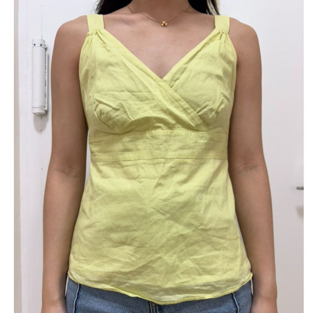 GAP Lime Green Yellow Y2K Wrap Cami Top